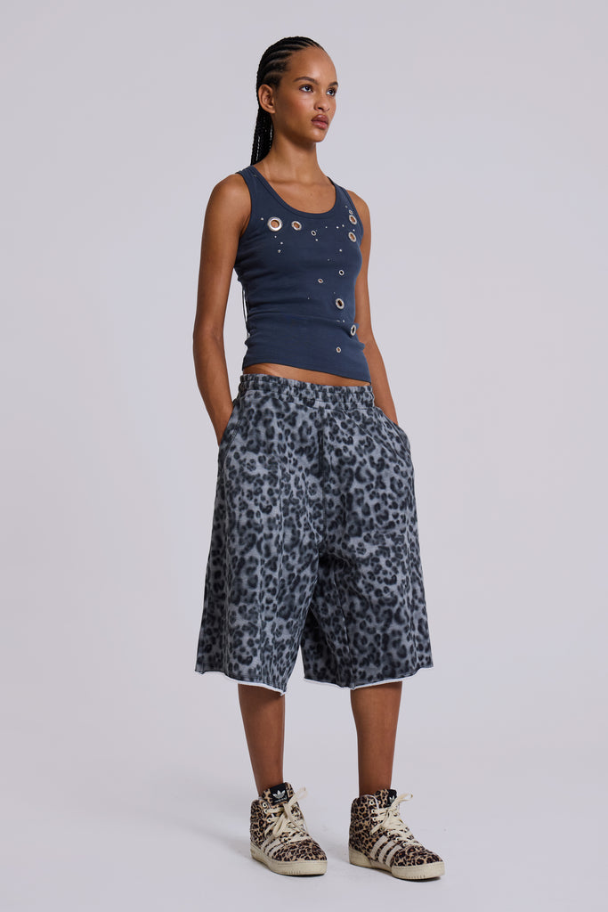 Airbrush Grey Leopard Monster Shorts