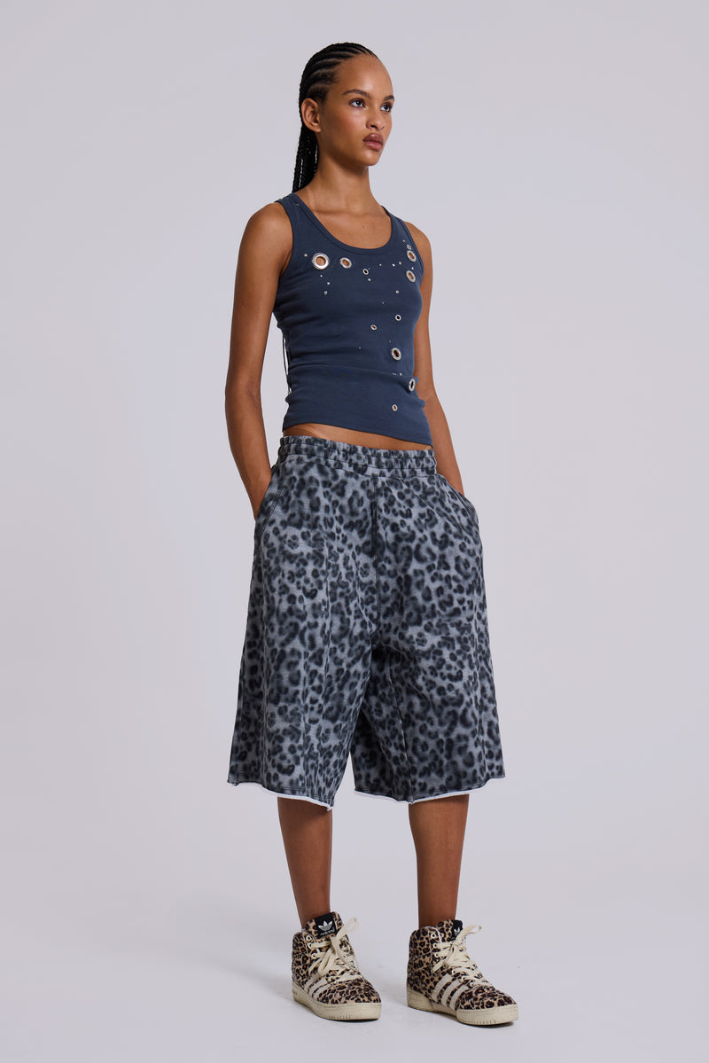 Airbrush Grey Leopard Monster Shorts