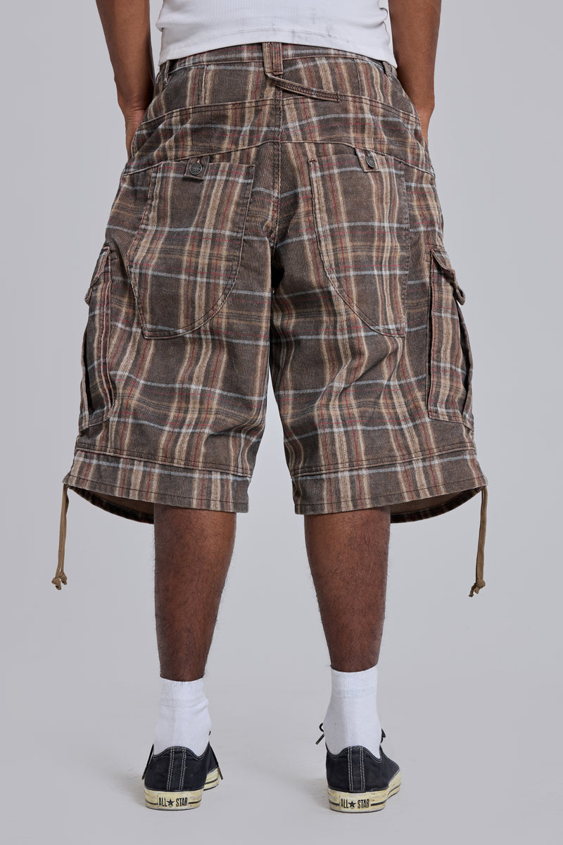 Brown Check Cadet Shorts | Jaded London | Clothing