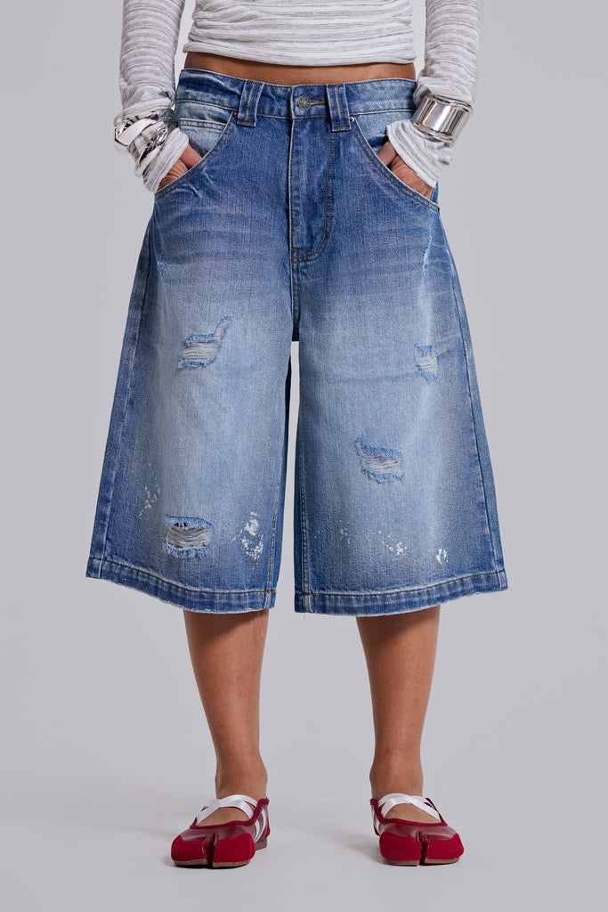 Bleached Colossus Jorts | Jaded London | Clothing