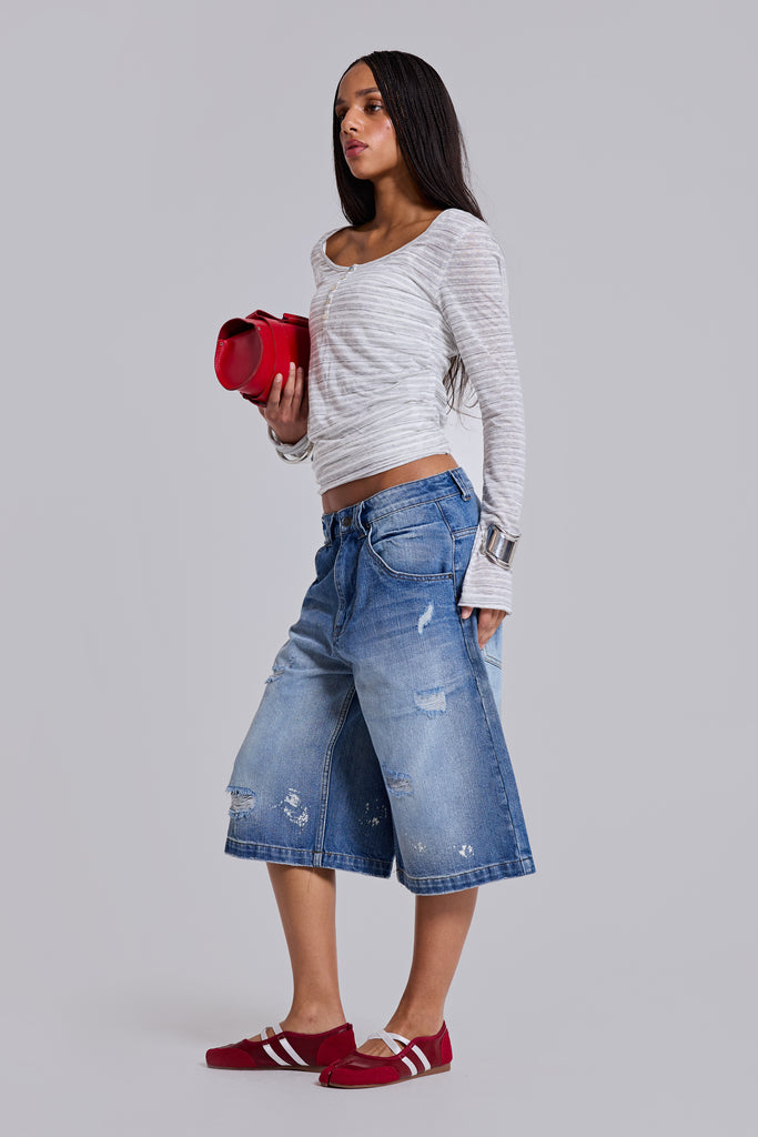 Bleached Colossus Jorts | Jaded London | Clothing