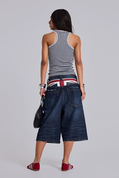 Union Jack Indigo Colossus Jorts - W26 / Blue