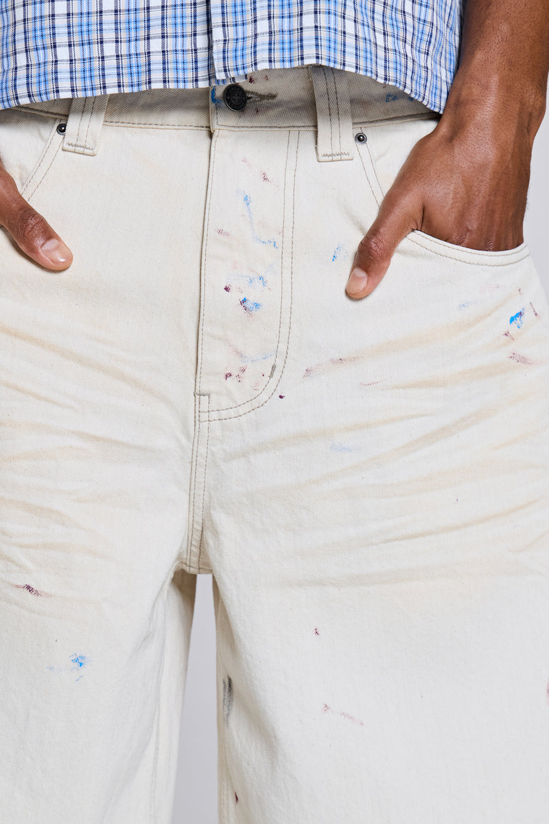 Ecru Paint Colossus Jorts