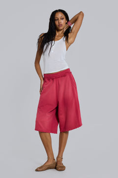 Red Sport Stripe Monster Jogger Shorts - XXS / Red