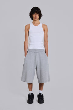 Grey Marl Waffle Monster Jogger Shorts - XXS / Grey