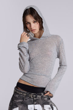 Grey Marl Mist Hoodie - XS / Grey