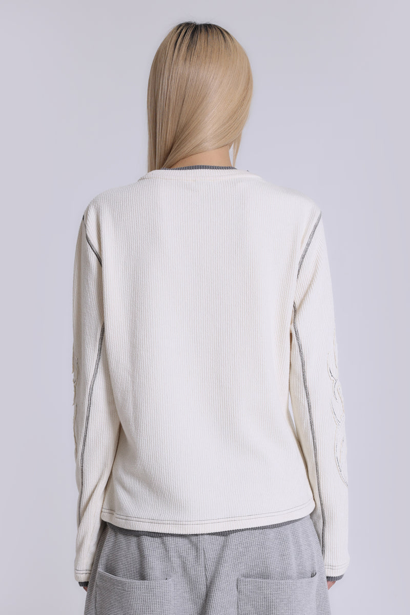 Off White Tattoo Applique Tee | Jaded London | Clothing