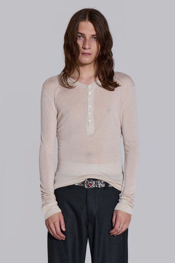 Oatmeal Haze Henley Top