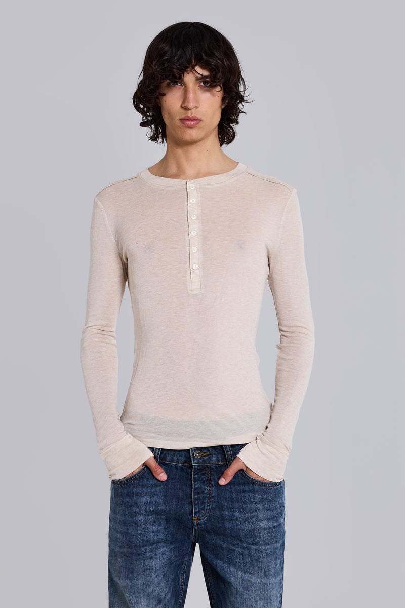 Oatmeal Haze Henley | Jaded London | Clothing