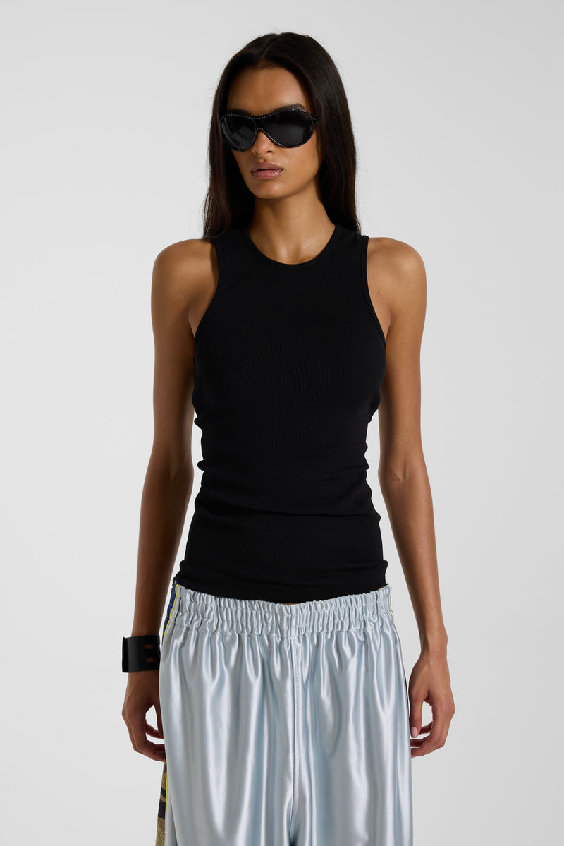 Black Rib Longline Vest