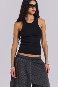 Black Rib Longline Vest - XXS / Black