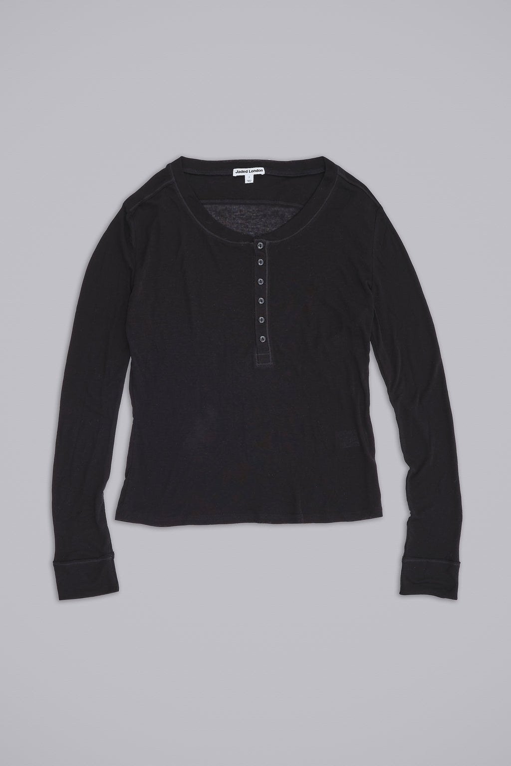 Black Haze Henley Long Sleeve Tee | Jaded London | Clothing