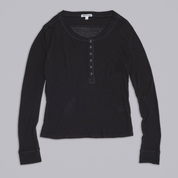 Black Haze Henley Top | Jaded London | Clothing