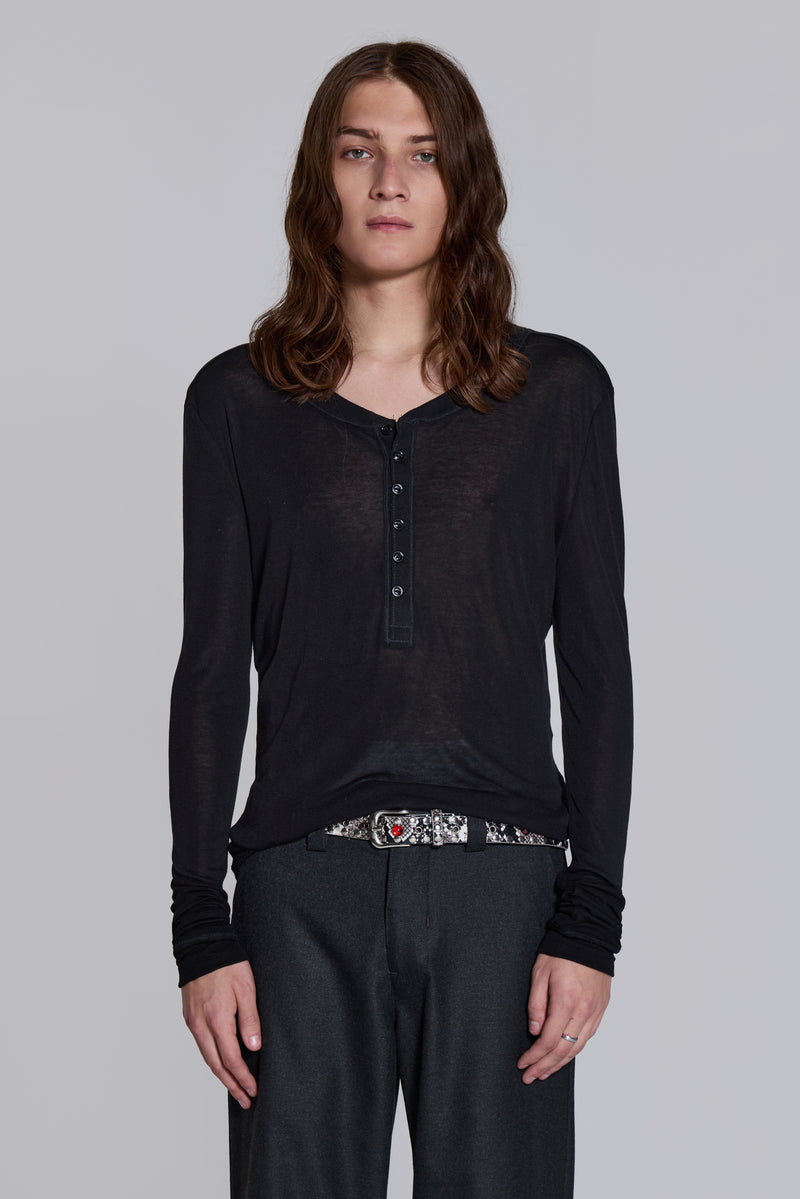 Black Haze Henley Top