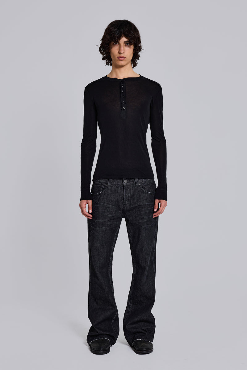 Black Haze Henley Top