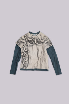 Waves Double Layer Long-sleeve Top - XXS / Grey