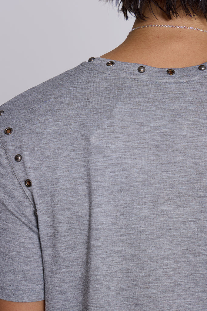 Studded Grey Marl Mist T-Shirt