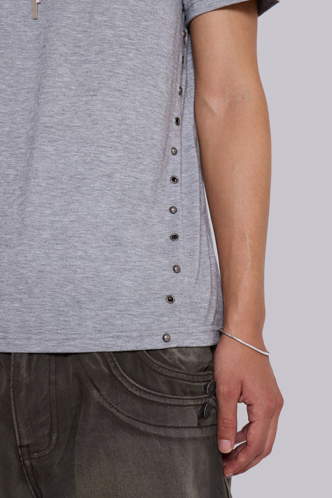 Studded Grey Marl Mist T-Shirt
