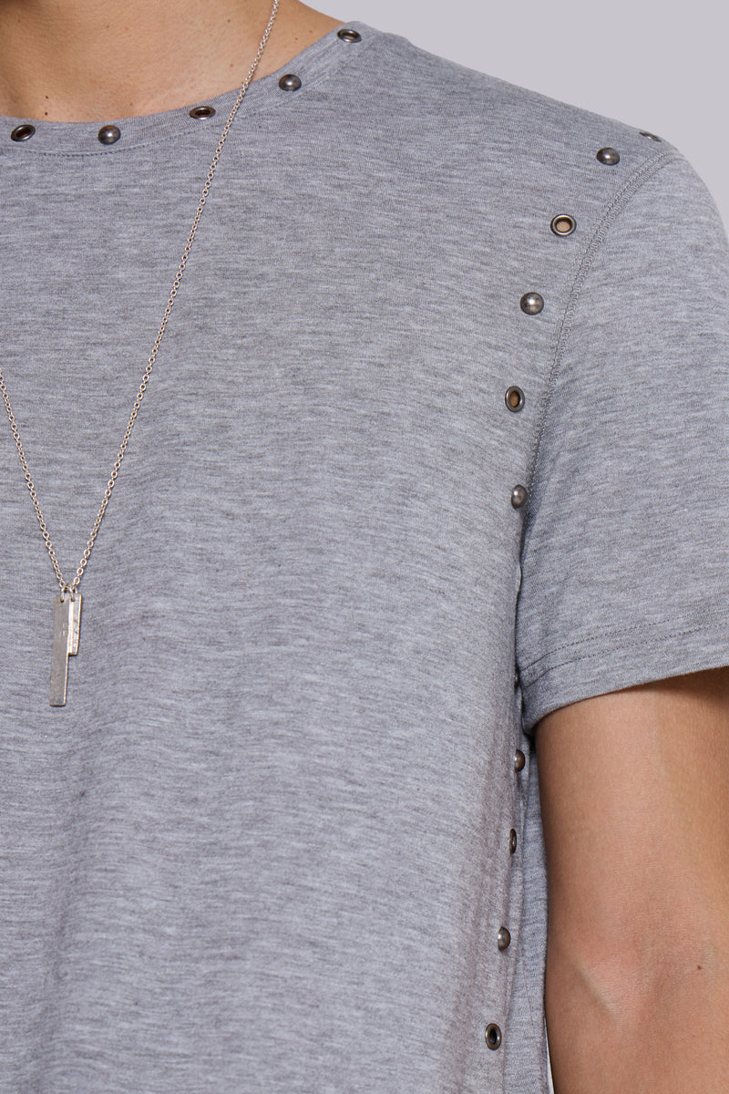 Studded Grey Marl Mist T-Shirt