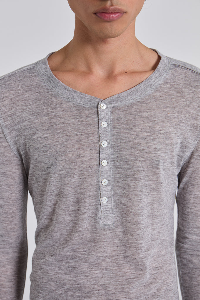 Grey Marl Haze Long Sleeve Top