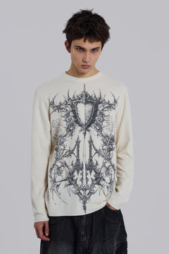 Kasper Digi Waffle Ecru T-Shirt - S / Cream