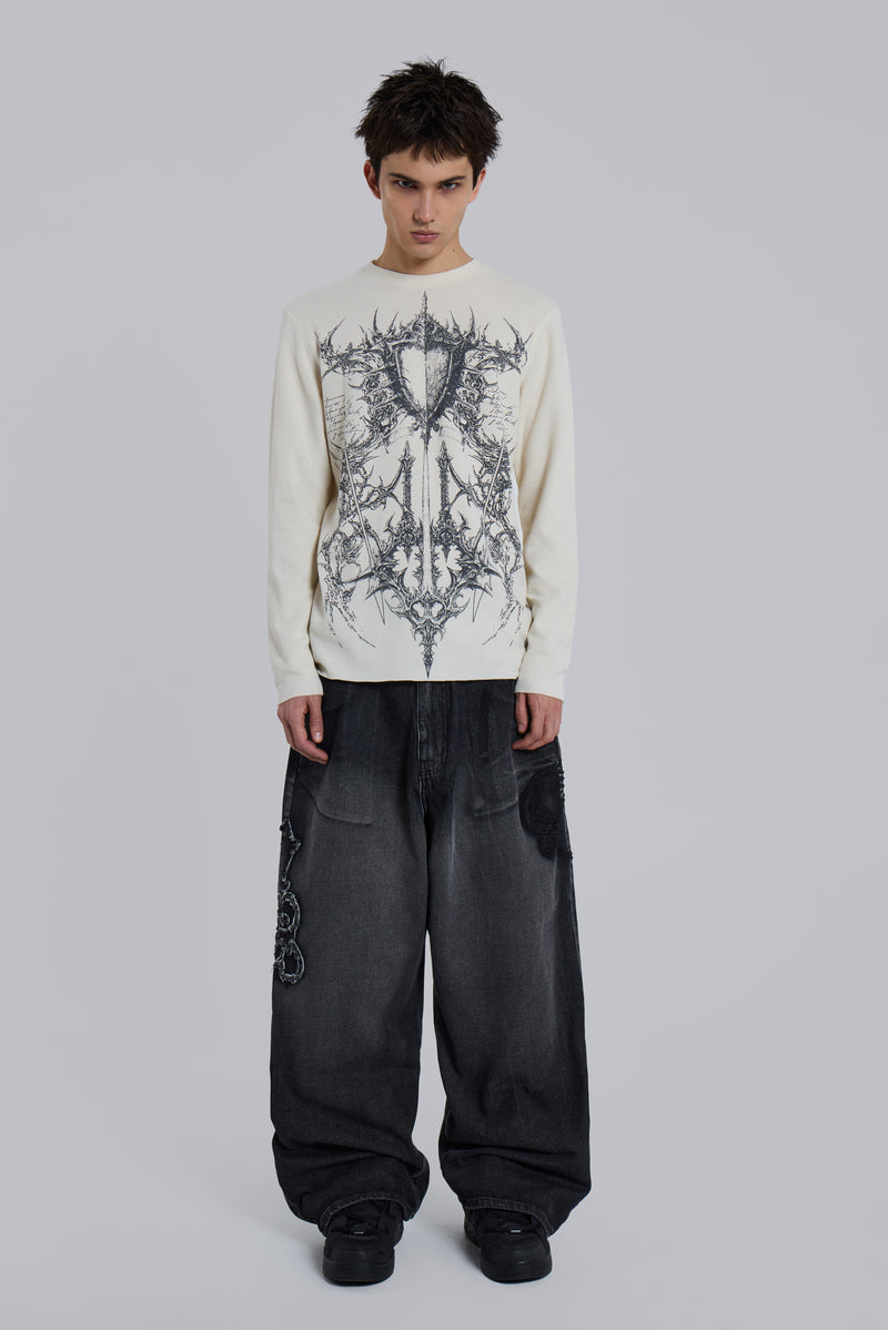 Kasper Digi Waffle Ecru T-Shirt