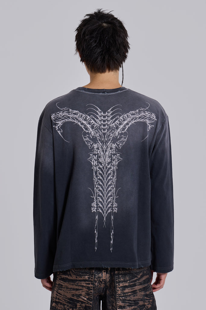 Opaque Navy LS Top