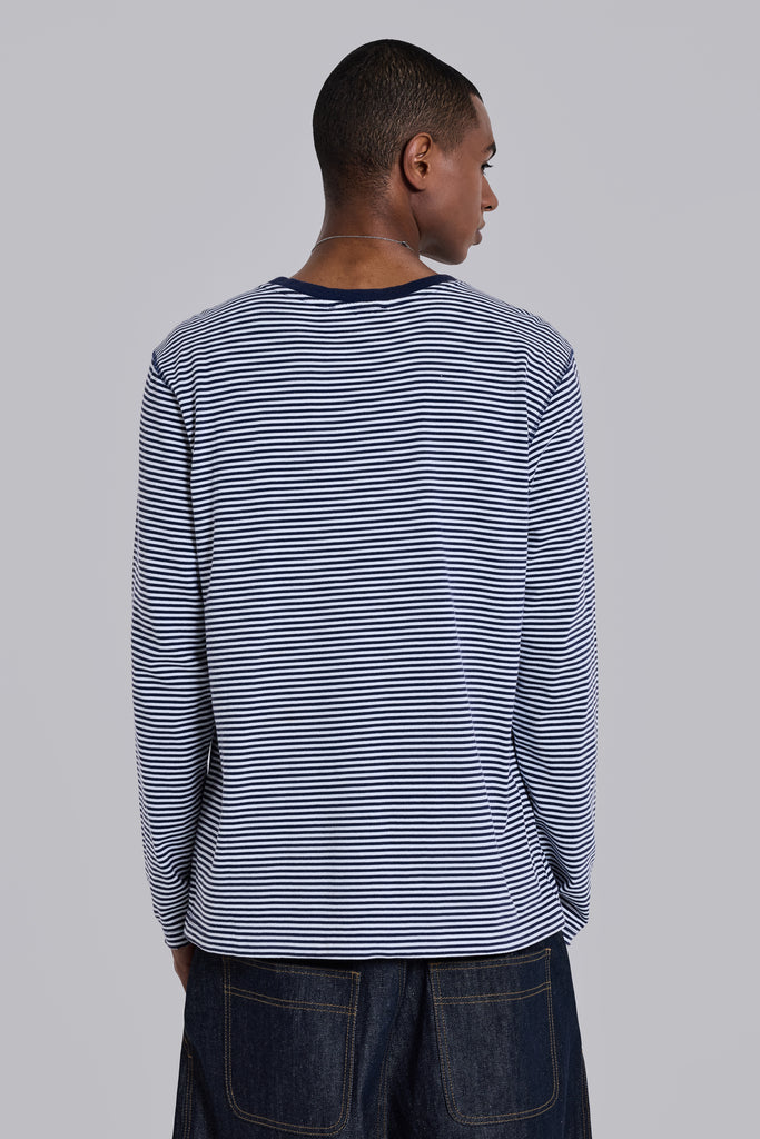 62 Stripe Navy Long-Sleeve Top | Jaded London | Clothing