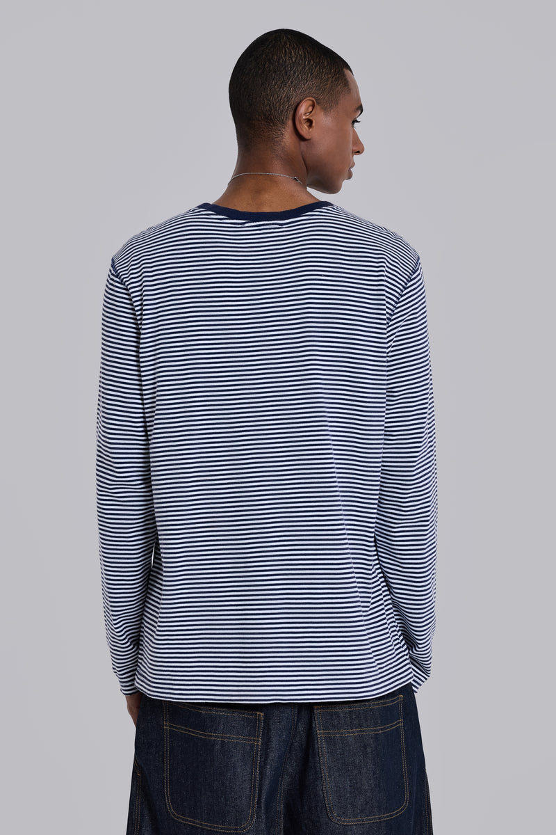 62 Stripe Navy Long-Sleeve Top | Jaded London | Clothing