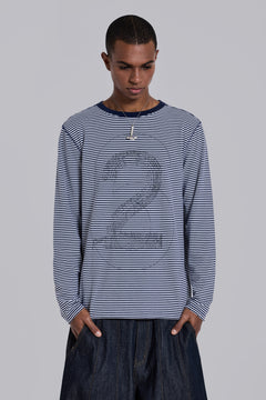 62 Stripe Navy Long-Sleeve Top – view 1