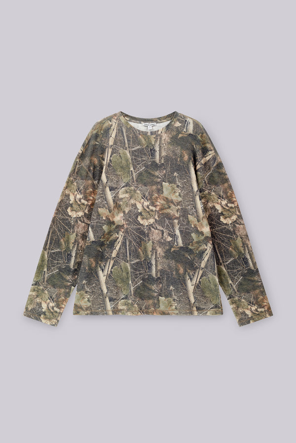 Woodland Camo Waffle Long Sleeve Top