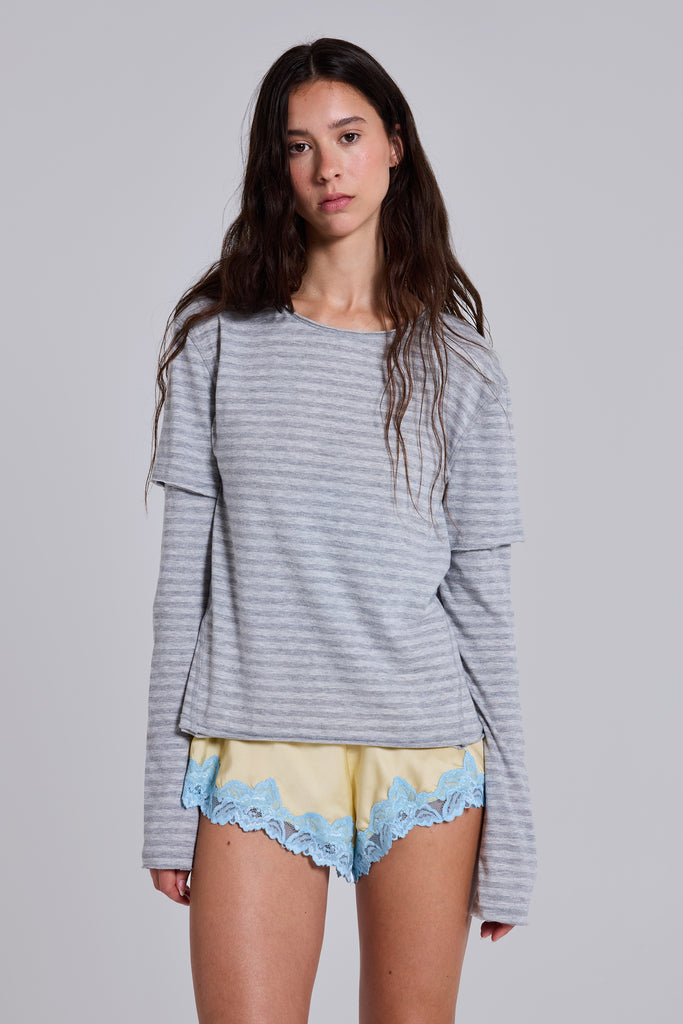 Line Double Layer Long Sleeve Top | Jaded London | Clothing