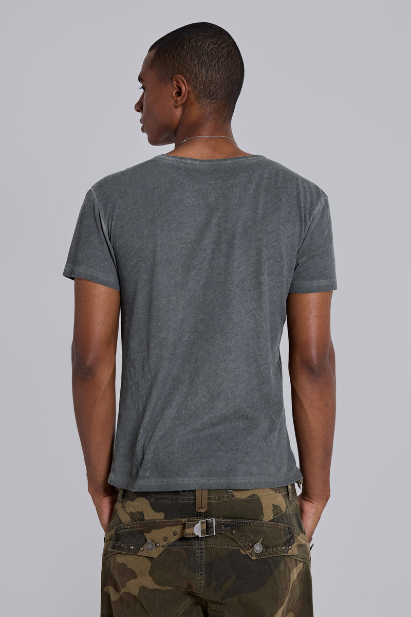 Washed Black Haze Henley T-Shirt