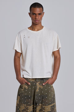 White Moth Cropped T-Shirt - XXS / White