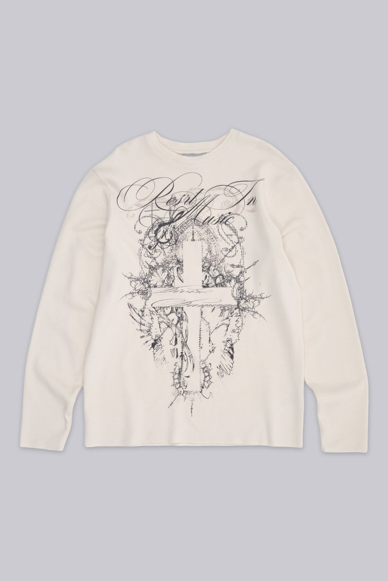 Rest In Music Waffle Long Sleeve Top