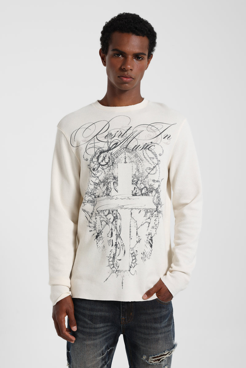 Rest In Music Waffle Long Sleeve Top