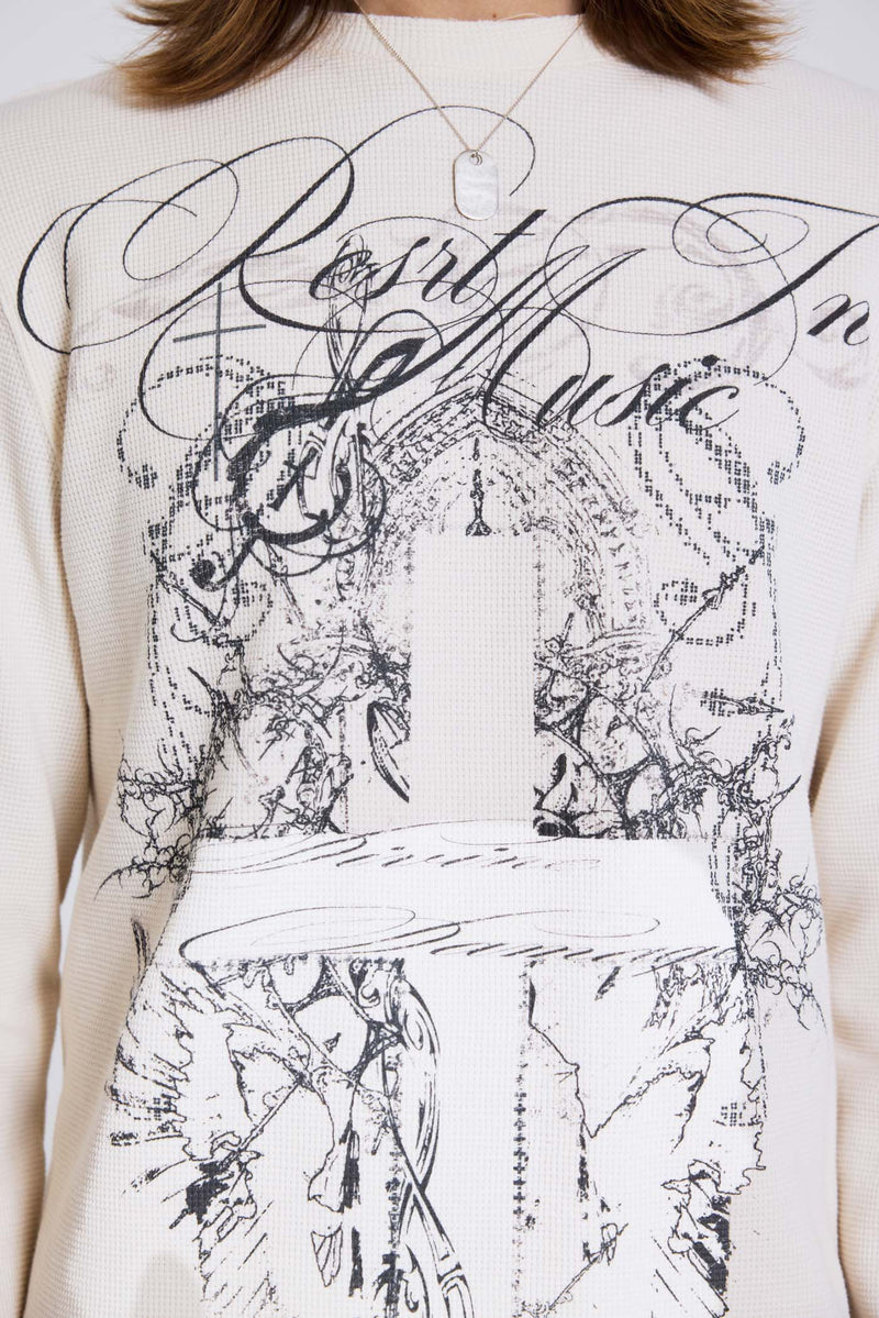 Rest In Music Waffle Long Sleeve Top