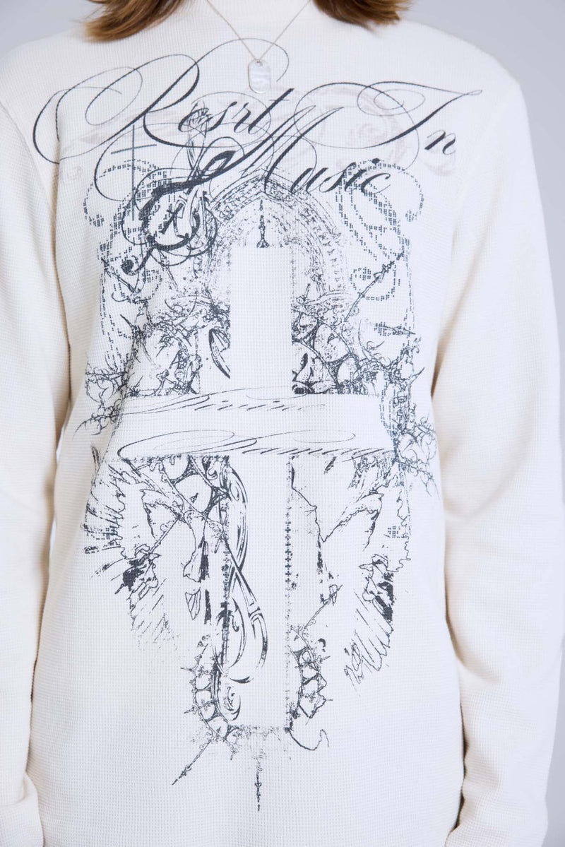 Rest In Music Waffle Long Sleeve Top