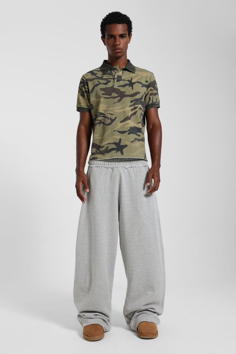 Washed Camo Polo Top