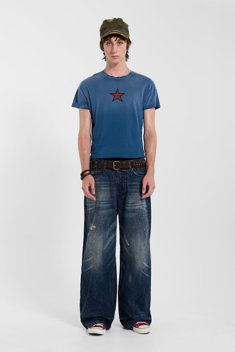 Navy Star Sun Faded T-Shirt