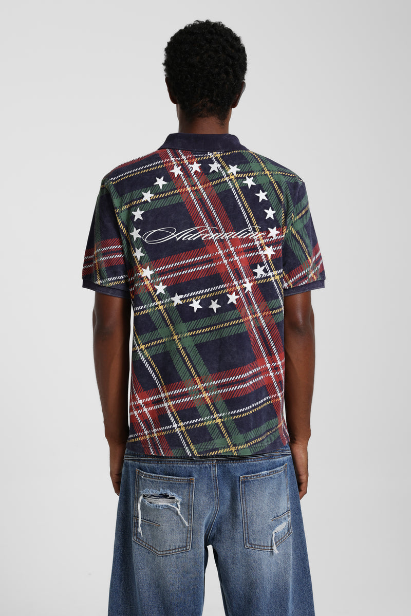 Navy Adrenaline Check Polo