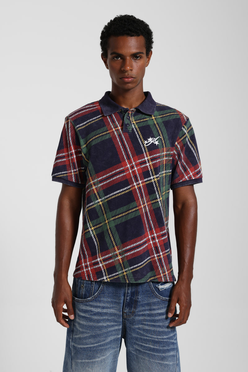 Navy Adrenaline Check Polo