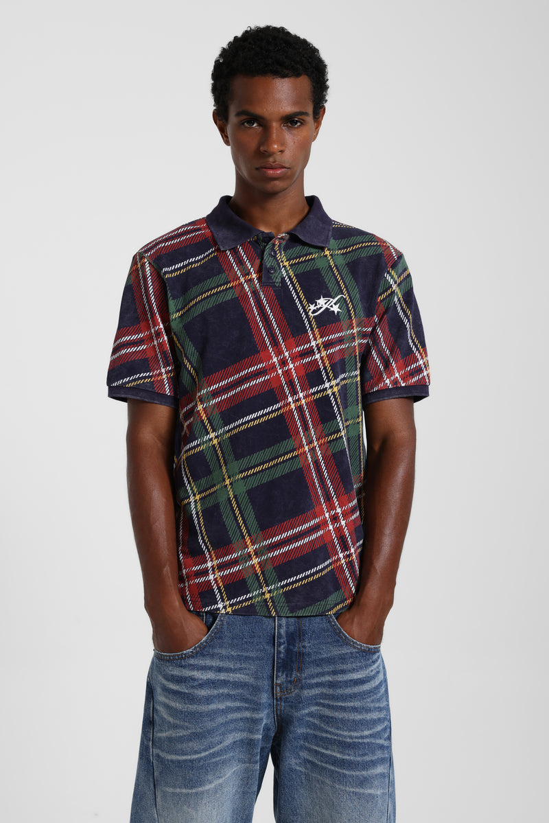 Navy Adrenaline Check Polo
