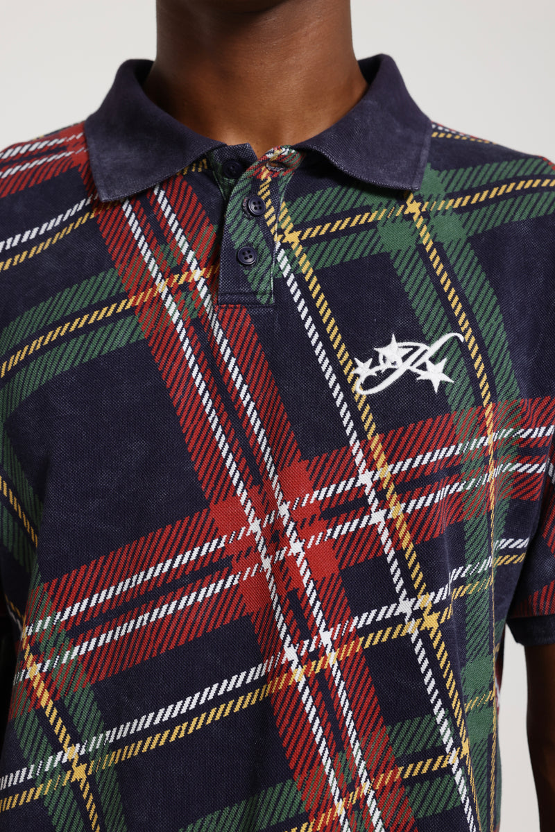 Navy Adrenaline Check Polo