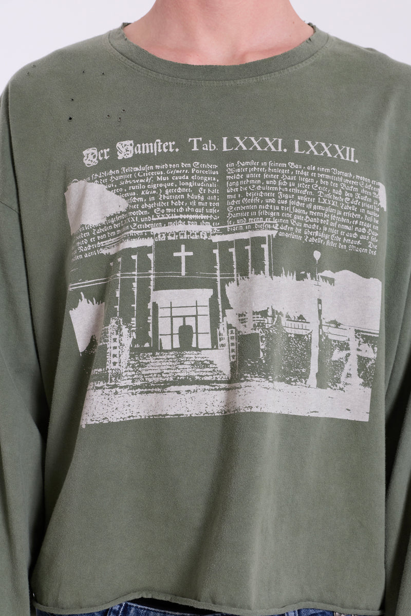 Scripture Cropped Long Sleeve Top