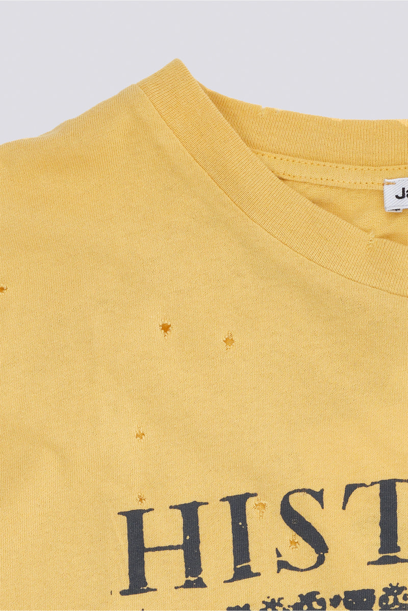 Historye Yellow Cropped T-Shirt