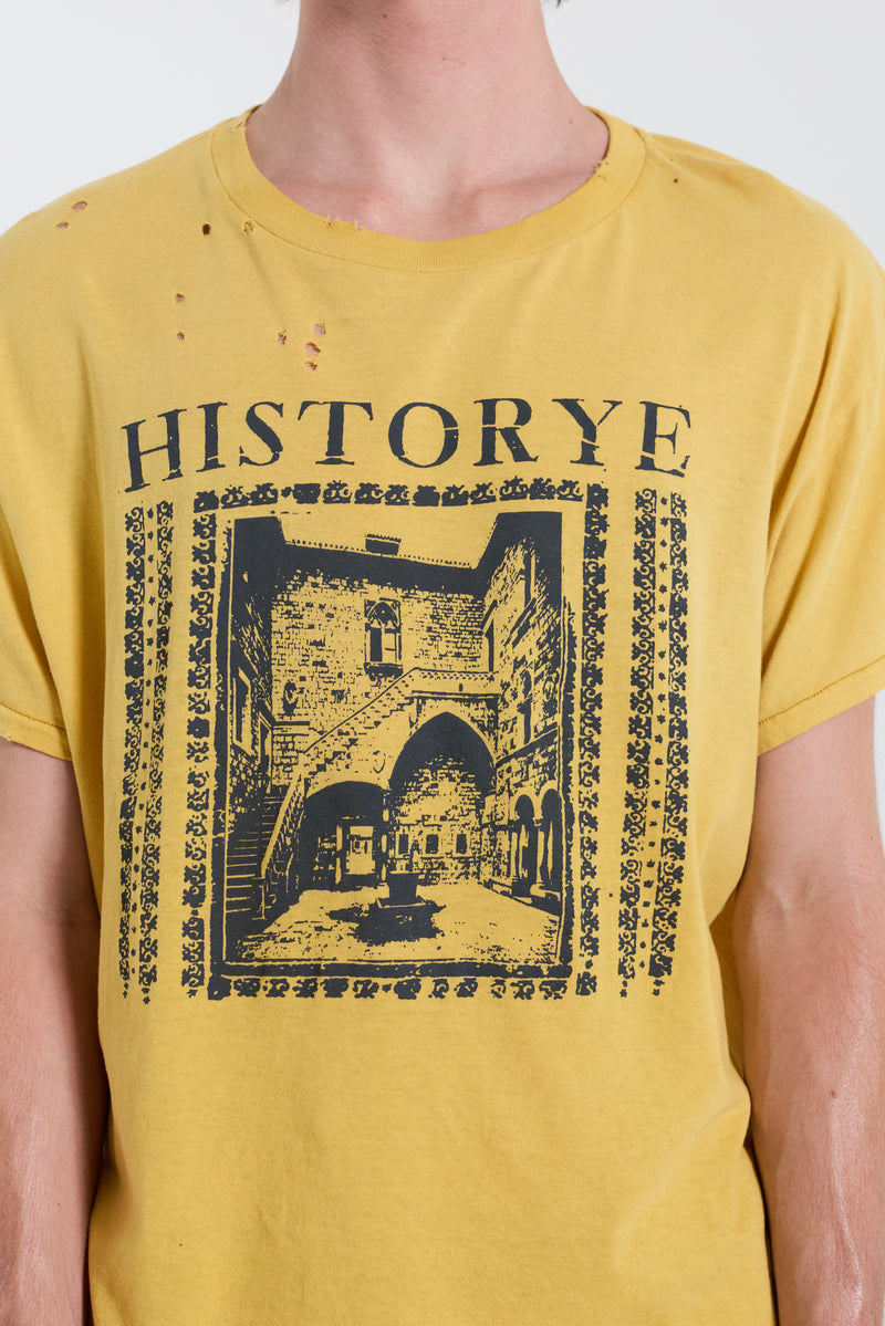 Historye Yellow Cropped T-Shirt