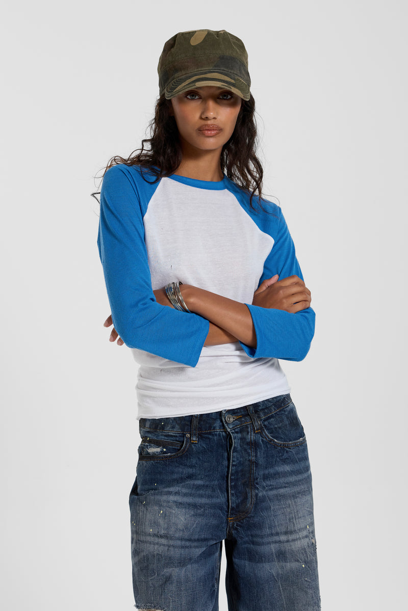 Blue Los Angeles Raglan Top