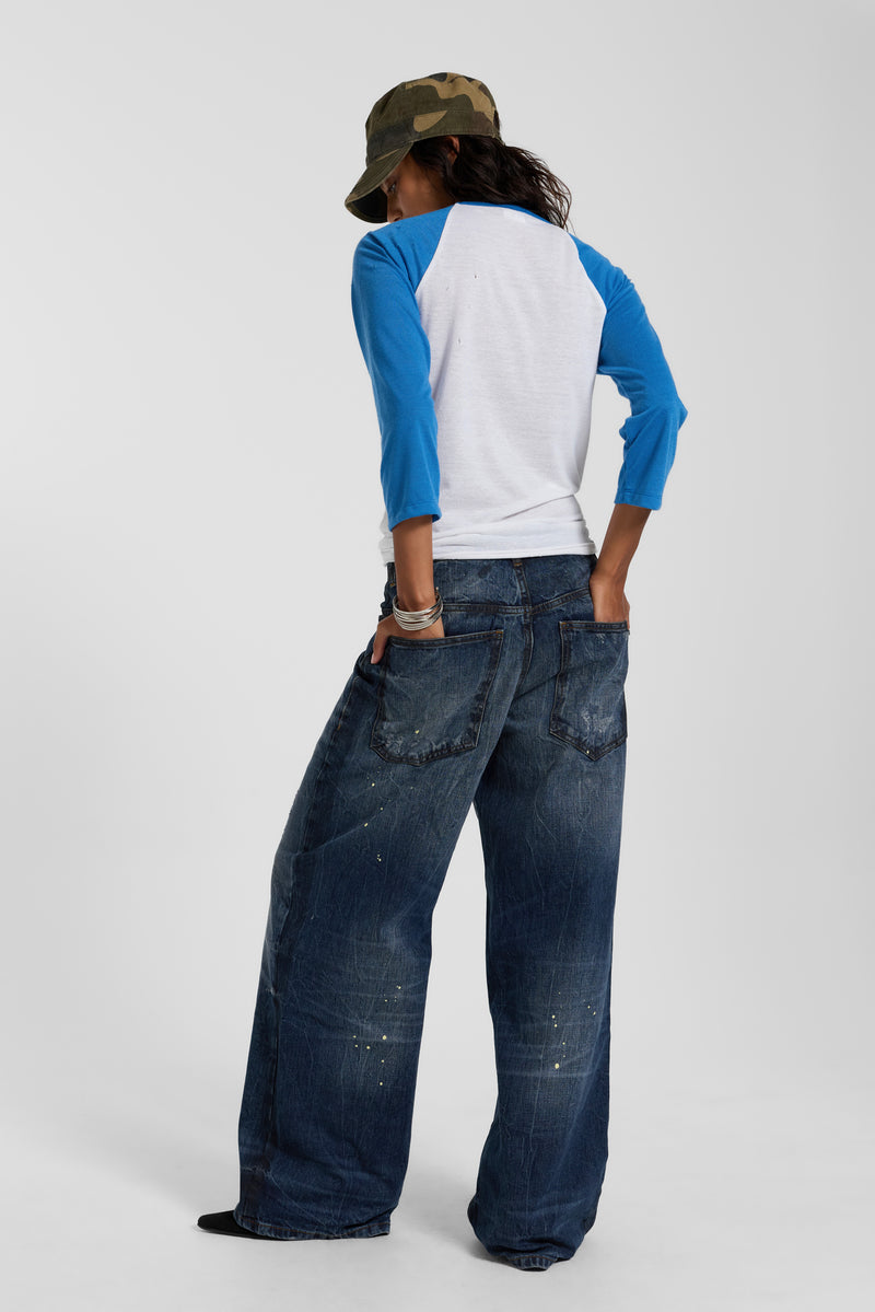 Blue Los Angeles Raglan Top