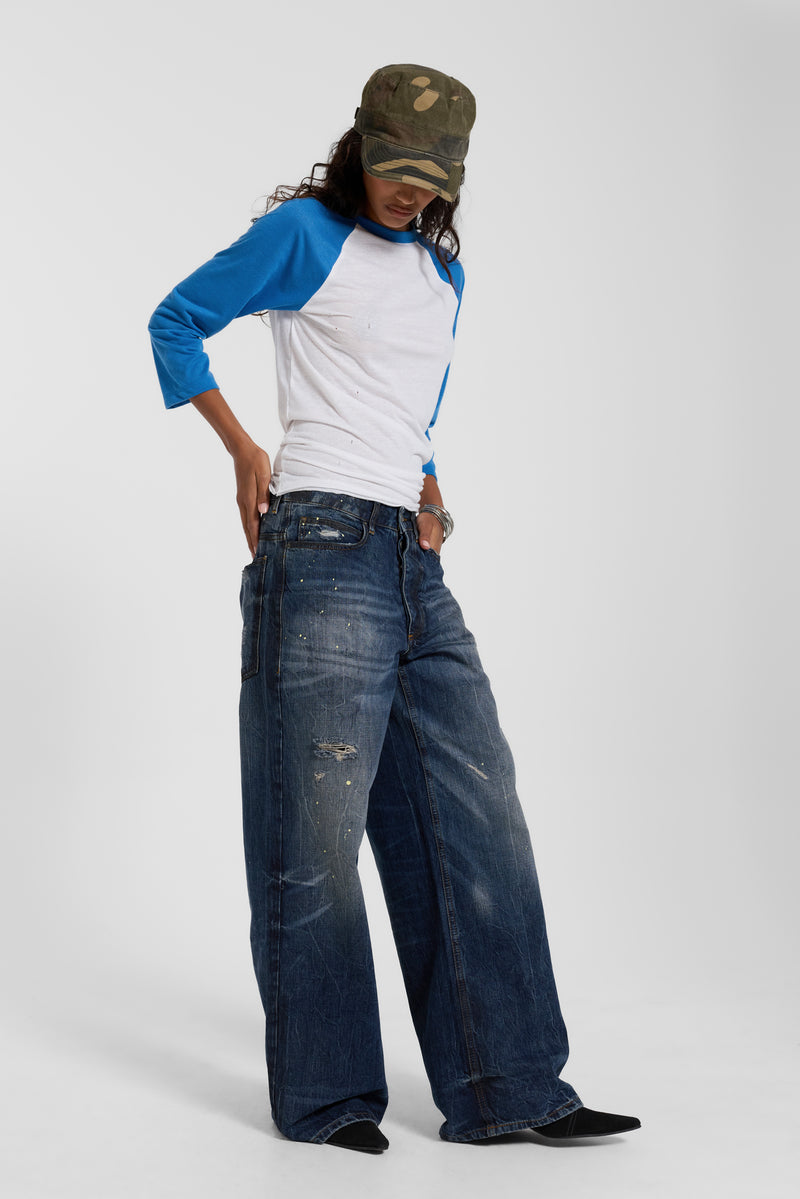 Blue Los Angeles Raglan Top